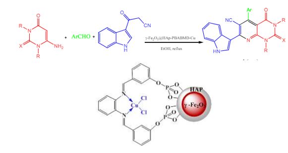 Synthesis of Pyridopyrimidine-Indole Hybrids Using γ-Fe2O3@HAp@PBABMD@Cu as Efficient Magnetic Nanocatalyst