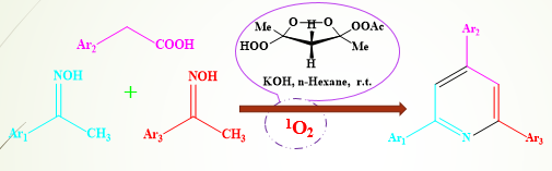 Synthesis of 2,4,6-triaryl pyridines via decarboxylative oxidative coupling of arylacetic acids with acetophenone oximes